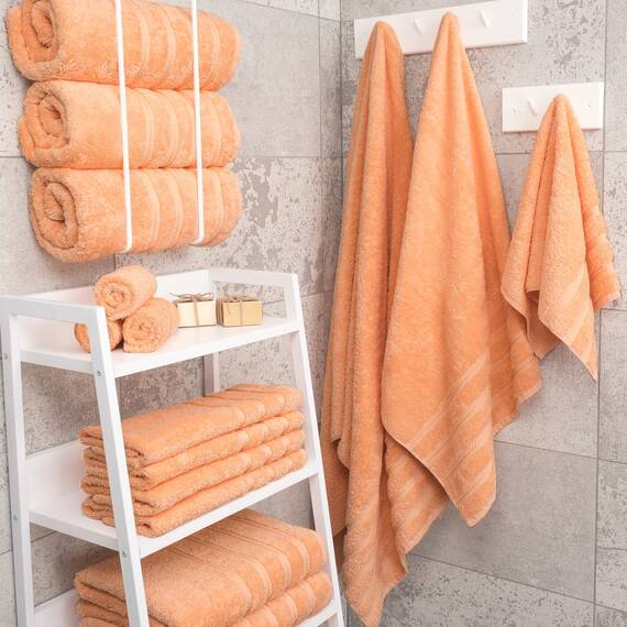 American Soft Linen Luxuriöses 4-teiliges Badetuch-Set, 100% Baumwolle, türkische Badetücher für Badezimmer, 68,6 x 137,2 cm, extra große Badezimmer-Duschtücher, Malibu Badetücher