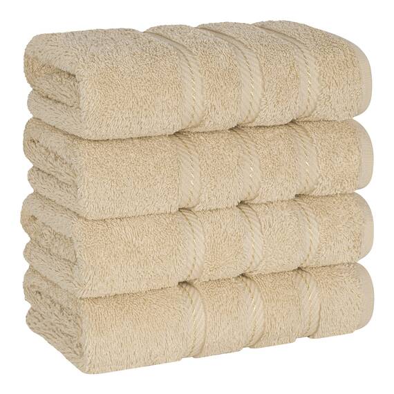 American Soft Linen Handtücher, Handtuch 4er Set, 100% Türkische Baumwolle Handtücher für Badezimmer, Handtücher für Küche, Beige Handtuch