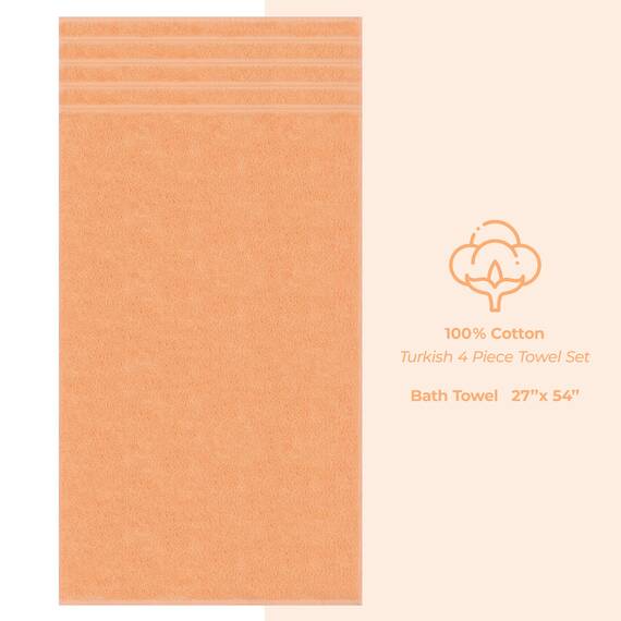 American Soft Linen Luxuriöses 4-teiliges Badetuch-Set, 100% Baumwolle, türkische Badetücher für Badezimmer, 68,6 x 137,2 cm, extra große Badezimmer-Duschtücher, Malibu Badetücher