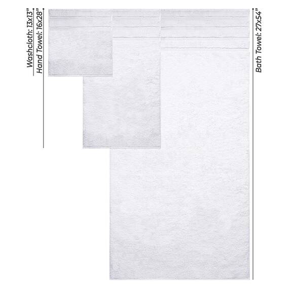 American Soft Linen, Handtuch-Set, 100% türkische Baumwolle, 6-teilig, saugfähig, langlebig, weich und flauschig, für Hotel- und Spa-Badetücher, 610 g/m², 2 Badetücher (Badwäsche-Set, weiß)