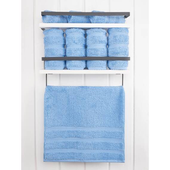 American Soft Linen Luxus-Handtücher für Badezimmer, 600 g/m², 100 % Baumwolle, türkisches 4-teiliges Handtuch-Set, Handtücher für Küche, Himmelblau