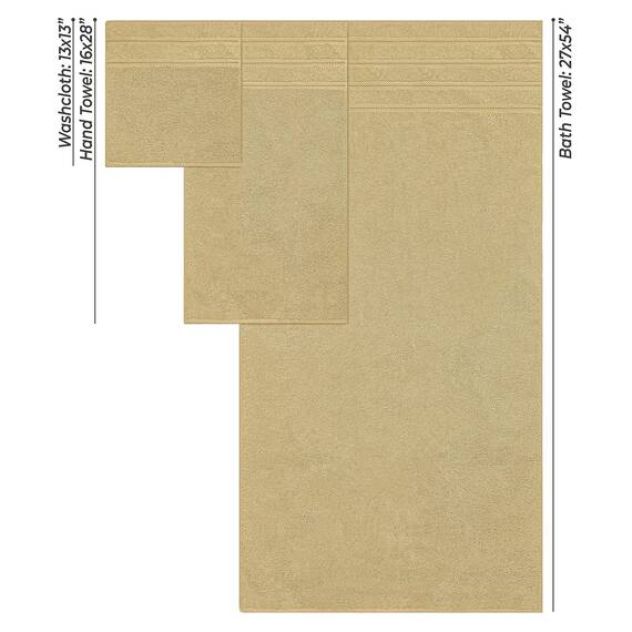 American Soft Linen Handtuch-Set, 100% Baumwolle, 590 g/m², schwer, weich, saugfähig, türkische Handtücher für Badezimmer, Sandtaupe, 6-teilig