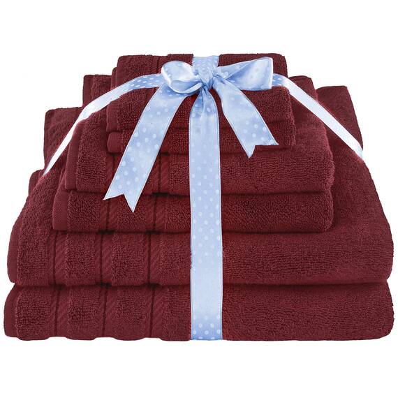 Premium, Luxus Hotel & Spa, 6-teiliges Handtuch-Set, Türkisch Handtücher, Baumwolle für maximale Weichheit und Saugkraft von American Weich, [Worth 78.95] Modern 27Wx54L, 16Wx28L, 13Wx13L Bordeaux