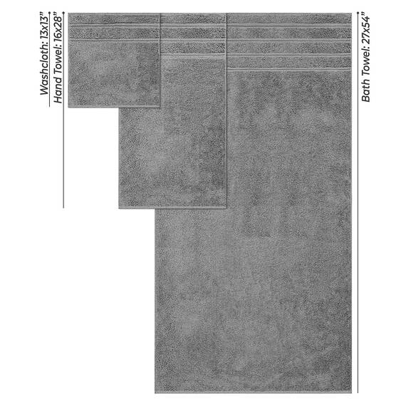 American Soft Linen, Handtuch-Set, 100% türkische Baumwolle, 6-teilig, saugfähig, langlebig, weich und flauschig, für Hotel- und Spa-Badetücher, 2 Handtücher (Badwäsche-Set, Rockridge Grey)