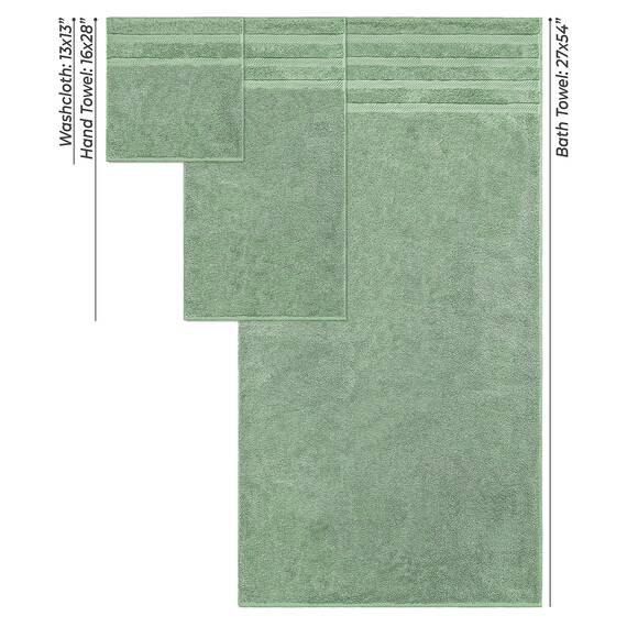 American Soft Linen, Handtuch-Set, 100% türkische Baumwolle, 6-teilig, saugfähig, langlebig, weich und flauschig, für Hotel- und Spa-Badetücher, 610 g/m², 2 Badetücher (Badwäsche-Set, Salbeigrün)