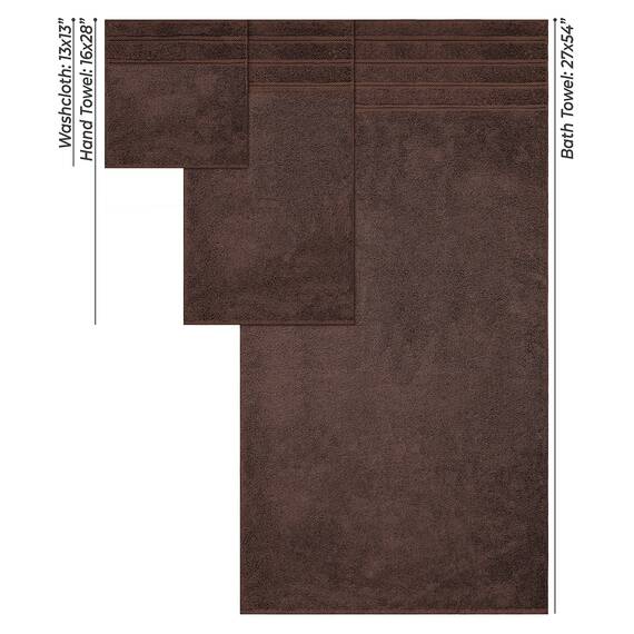 American Soft Linen, Handtuch-Set, 100% türkische Baumwolle, 6-teilig, saugfähig, langlebig, weich und flauschig, für Hotel- und Spa-Badetücher, 610 g/m², 2 Badetücher (Badwäsche-Set, braun)