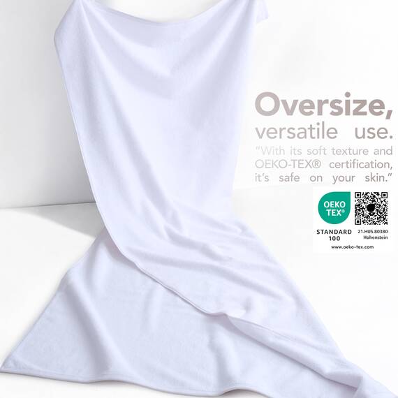 American Soft Linen Übergroßes Badetuch für Badezimmer, 100% Baumwolle, türkisches Jumbo-Badetuch für Erwachsene, 100% Baumwolle, weißes Badetuch