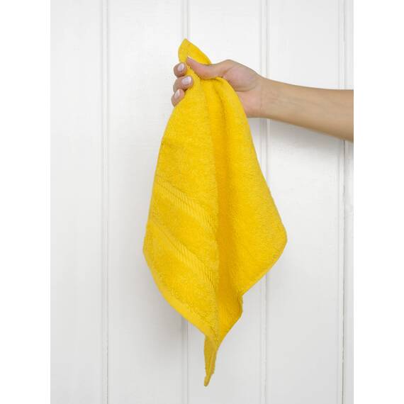 American Soft Linen Luxus-Waschlappen für Badezimmer, 600 g/m², 100 % Baumwolle, 4-teiliges türkisches Waschlappen-Set, 33 x 33 cm, weiche Lappen für Körper und Gesicht, Gelb