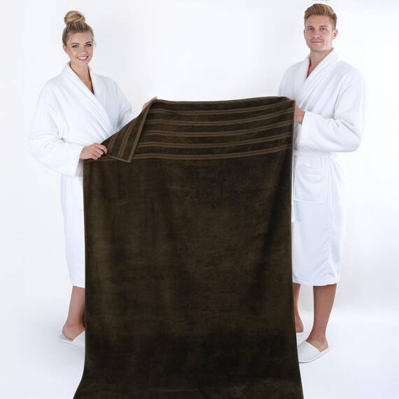 American Soft Linen Jumbo-Badetücher, 100% Baumwolle, türkisches Badetuch, übergroßes Luxus-Badetuch für Badezimmer, Strand und Pool, 76,2 x 177,9 cm, Braun