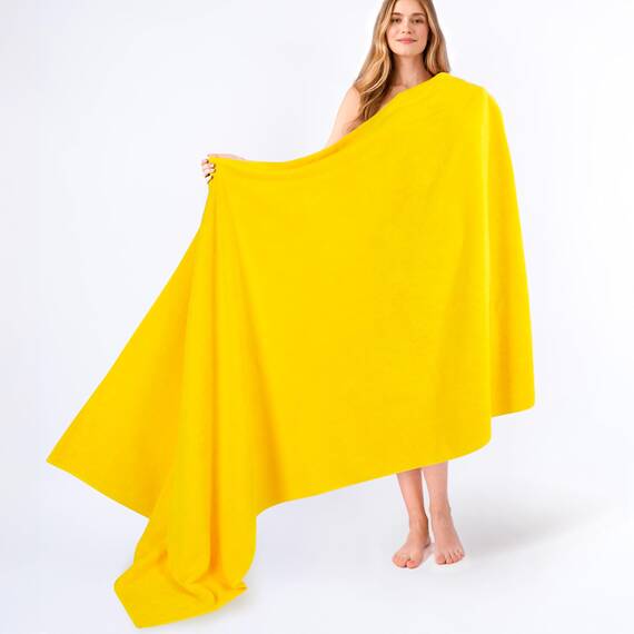 American Soft Linen Übergroßes Badetuch für Badezimmer, 600 g/m², 100% Baumwolle, türkisches Jumbo-Badetuch für Erwachsene, 101,6 x 203,2 cm, Gelb