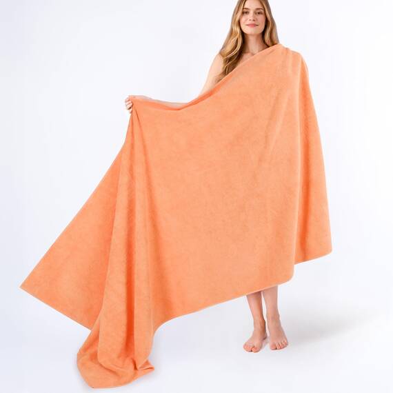 American Soft Linen Übergroßes Badetuch für Badezimmer, 600 g/m², 100% Baumwolle, türkisches Jumbo-Badetuch für Erwachsene, 101,6 x 203,2 cm, Malibu-Pfirsich