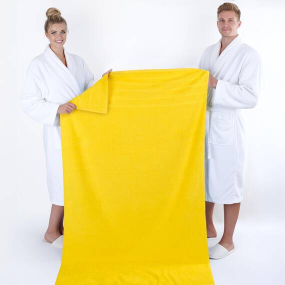 American Soft Linen Jumbo-Badetücher, 600 g/m², 100 % Baumwolle, türkisches Badetuch, übergroßes Luxus-Badetuch für Badezimmer, Strand und Pool, 88,9 x 177,9 cm, Gelb