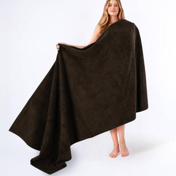 American Soft Linen Übergroßes Badehandtuch Badtextilien 40 x 80 cm, Jumbo-große Badetücher für Badezimmer, 100 % ringgesponnene Baumwolle, Badetuch für Erwachsene, braunes Badetuch