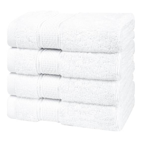 American Soft Linen Salem Waschlappen-Sets, 4-teilig, luxuriös, 600 g/m², 100 % Baumwolle, Waschlappen für Badezimmer, 33 x 33 cm, hochwertige Handtücher, Weiß