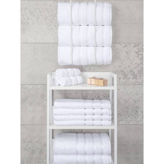 American Soft Linen, 4-teiliges Badetuch-Set, 100% türkische Baumwolle, 27 in 54 Badetücher für Badezimmer, weiche, saugfähige Badetücher, extra groß, schnell trocknende Duschtücher, hellweiß