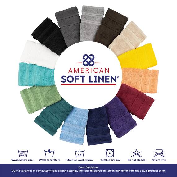 American Soft Linen Luxuriöses 4-teiliges Badetuch-Set, 100% Baumwolle, türkische Badetücher für Badezimmer, 68,6 x 137,2 cm, große Badezimmer-Duschtücher, Hellgrau