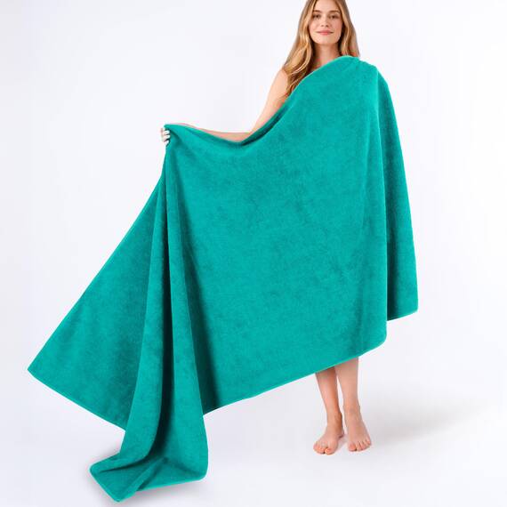 American Soft Linen Übergroßes Badetuch für Badezimmer, 100% Baumwolle, türkisches Jumbo-Badetuch für Erwachsene, 100% Baumwolle, 101,6 x 203,2 cm, Türkis