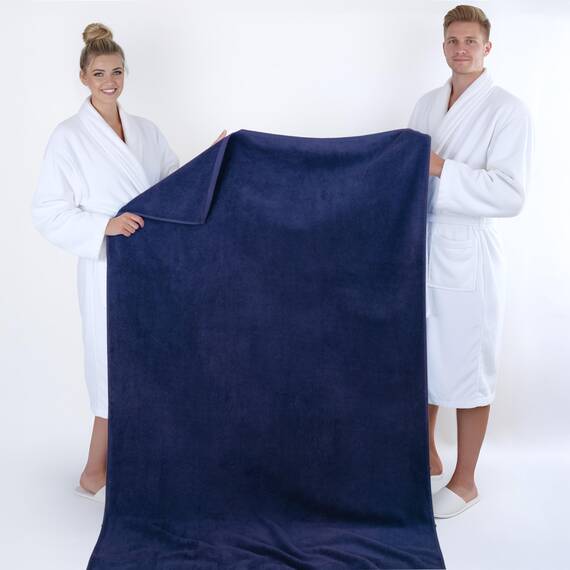 American Soft Linen Übergroßes Badetuch für Badezimmer, 100% Baumwolle, türkisches Jumbo-Badetuch für Erwachsene, 100% Baumwolle, 101,6 x 203,2 cm, Marineblau