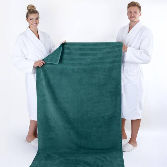 American Soft Linen Jumbo-Badetücher, 100% Baumwolle, türkisches Badetuch, übergroßes Luxus-Badetuch für Badezimmer, Strand und Pool, 76,2 x 177,9 cm, Blaugrün
