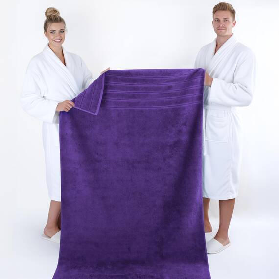 American Soft Linen Großes Jumbo-Badetuch aus 100% türkischer echter Baumwolle, 35 x 70 cm, Premium-& Luxus-Handtücher für Badezimmer, maximale Weichheit & saugfähiges Badelaken, Violett