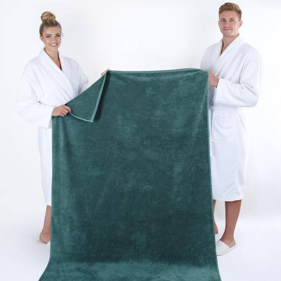 American Soft Linen Übergroßes Badetuch für Badezimmer, 100% Baumwolle, türkisches Jumbo-Badetuch für Erwachsene, 100% Baumwolle, 101,6 x 203,2 cm, Blaugrün