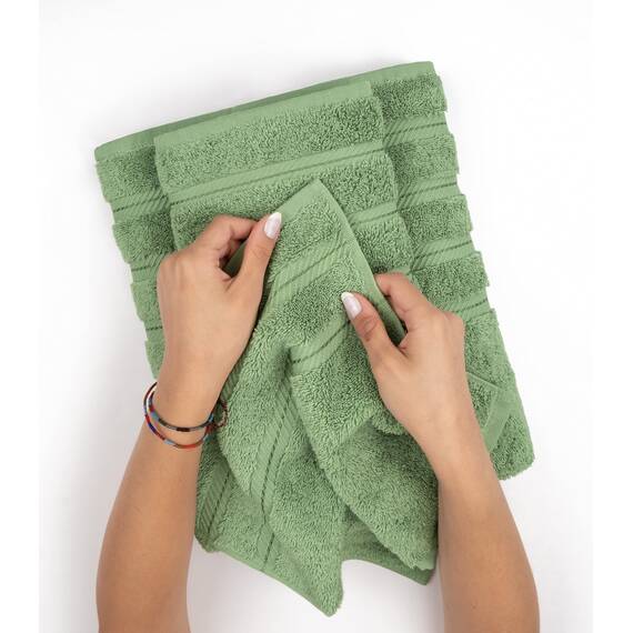 American Soft Linen Luxus-Handtücher für Badezimmer, 100% Baumwolle, türkisches 4-teiliges Handtuch-Set, 600 g/m², Handtücher für Küche, Salbeigrün