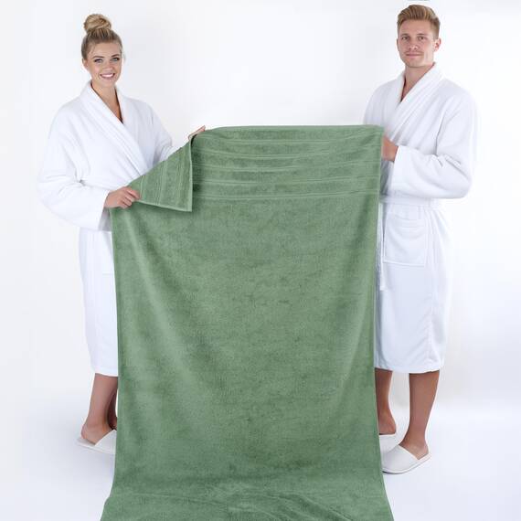 American Soft Linen Großes Jumbo-Badetuch aus 100% türkischer echter Baumwolle, 35 x 70 cm, Premium-& Luxus-Handtücher für Badezimmer, maximale Weichheit & saugfähiges Badelaken, Salbeigrün