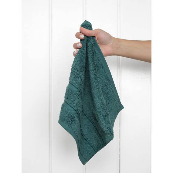 American Soft Linen Luxus-Waschlappen für Badezimmer, 100 % Baumwolle, 4-teiliges türkisches Waschlappen-Set, 33 x 33 cm, weiche Lappen für Körper und Gesicht, Blaugrün