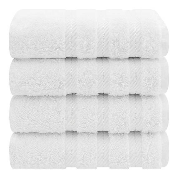American Soft Linen Luxus-Handtücher für Badezimmer, 100% Baumwolle, Türkisches 4-teiliges Set, 600 g/m², für Küche, Weiß