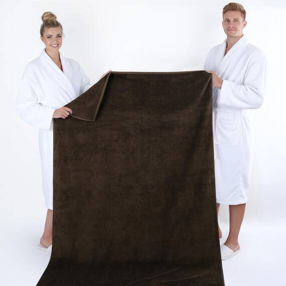 American Soft Linen Übergroßes Badehandtuch Badtextilien 40 x 80 cm, Jumbo-große Badetücher für Badezimmer, 100 % ringgesponnene Baumwolle, Badetuch für Erwachsene, braunes Badetuch