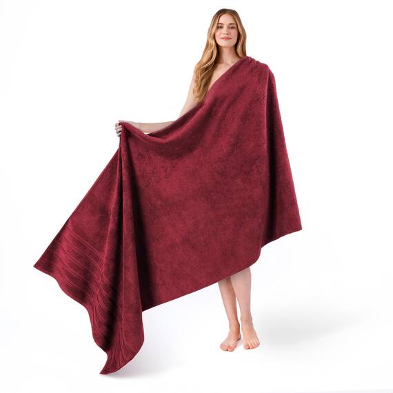 American Soft Linen Jumbo-Badetücher, 100% Baumwolle, türkisches Badetuch, übergroßes Luxus-Badetuch für Badezimmer, Strand und Pool, 76,2 x 177,9 cm, Bordeaux