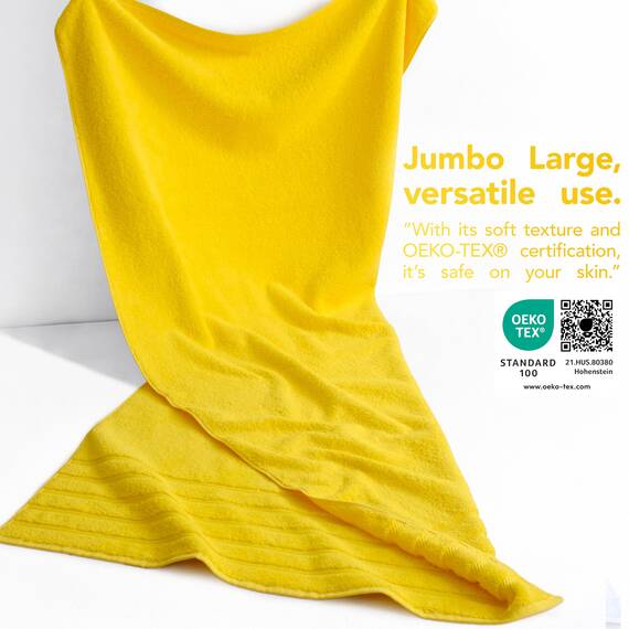 American Soft Linen Jumbo-Badetücher, 600 g/m², 100 % Baumwolle, türkisches Badetuch, übergroßes Luxus-Badetuch für Badezimmer, Strand und Pool, 88,9 x 177,9 cm, Gelb