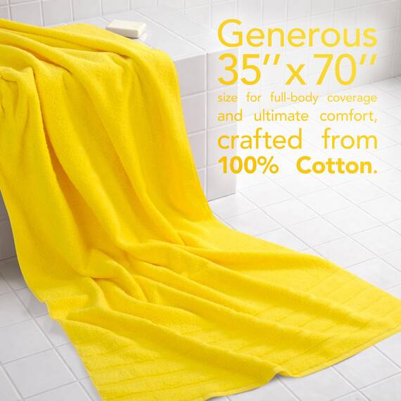 American Soft Linen Jumbo-Badetücher, 600 g/m², 100 % Baumwolle, türkisches Badetuch, übergroßes Luxus-Badetuch für Badezimmer, Strand und Pool, 88,9 x 177,9 cm, Gelb