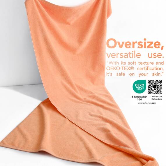 American Soft Linen Übergroßes Badetuch für Badezimmer, 600 g/m², 100% Baumwolle, türkisches Jumbo-Badetuch für Erwachsene, 101,6 x 203,2 cm, Malibu-Pfirsich