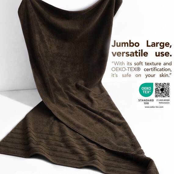 American Soft Linen Jumbo-Badetücher, 100% Baumwolle, türkisches Badetuch, übergroßes Luxus-Badetuch für Badezimmer, Strand und Pool, 76,2 x 177,9 cm, Braun