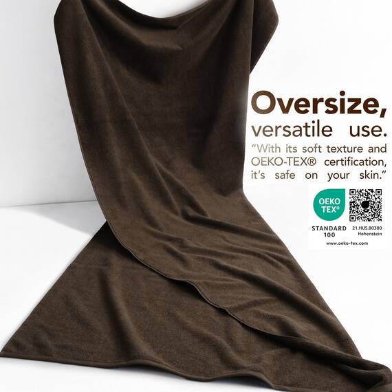 American Soft Linen Übergroßes Badehandtuch Badtextilien 40 x 80 cm, Jumbo-große Badetücher für Badezimmer, 100 % ringgesponnene Baumwolle, Badetuch für Erwachsene, braunes Badetuch