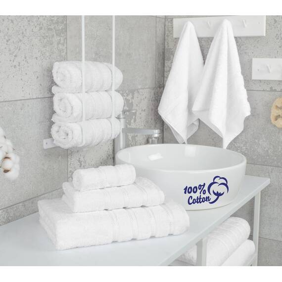 American Soft Linen Hochwertiges Luxus-Hotel & Spa, 6-teiliges Handtuch-Set, türkische Baumwolle für maximale Weichheit und Saugfähigkeit, Weiß