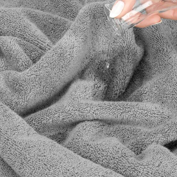 American Soft Linen Salem Waschlappen-Sets, 4-teilig, luxuriös, 600 g/m², 100 % Baumwolle, Waschlappen für Badezimmer, 33 x 33 cm, hochwertige Handtücher, Hellgrau