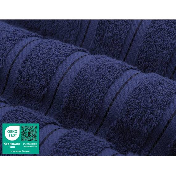 American Soft Linen, 4-teiliges Badetuch-Set, 100% türkische Baumwolle, 27 in 54 Badetücher für Badezimmer, weiche, saugfähige Badetücher, extra groß, schnell trocknende Duschtücher, Marineblau