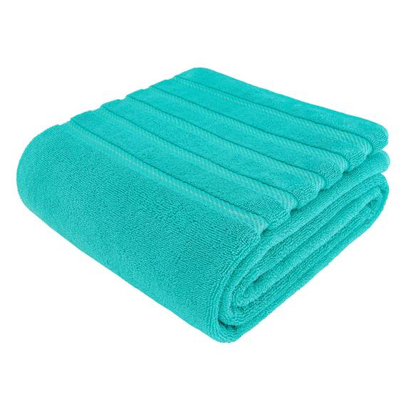 American Soft Linen Großes Jumbo-Badetuch aus 100% türkischer echter Baumwolle, 35 x 70 cm, Premium-& Luxus-Handtücher für Badezimmer, maximale Weichheit & saugfähiges Badelaken – Türkisblau