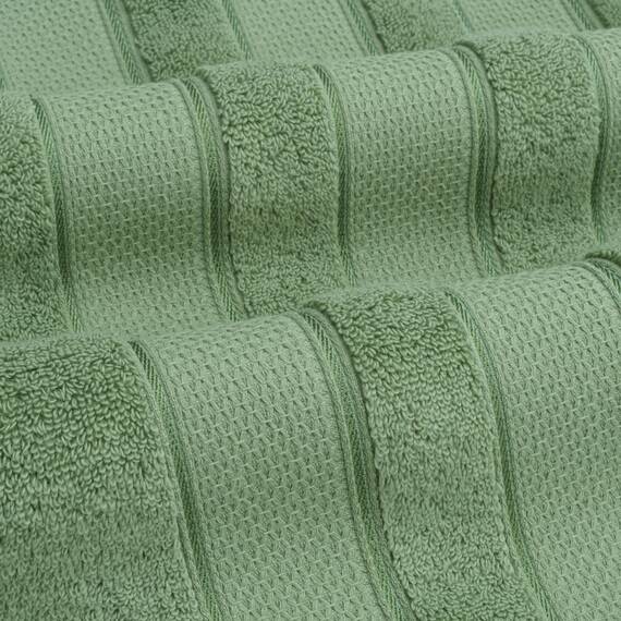 American Soft Linen Salem Türkisches Badetuch-Set, 100% Baumwolle, 600 g/m², 6 Stück Handtücher für Badezimmer, 2 Badetücher, 2 Handtücher, 2 Waschlappen, Salbeigrün