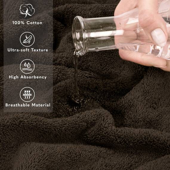 American Soft Linen Übergroßes Badehandtuch Badtextilien 40 x 80 cm, Jumbo-große Badetücher für Badezimmer, 100 % ringgesponnene Baumwolle, Badetuch für Erwachsene, braunes Badetuch