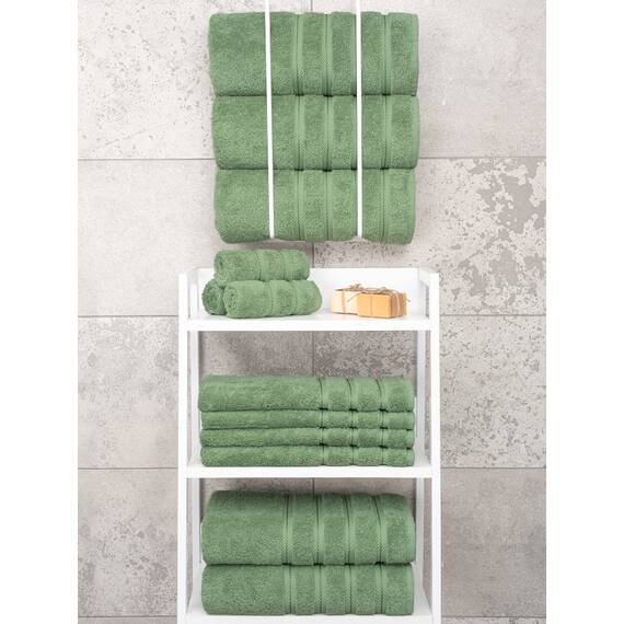 American Soft Linen, 4-teiliges Badetuch-Set, 100% türkische Baumwolle, 27 in 54 Badetücher für Badezimmer, weiche, saugfähige Badetücher, extra groß, schnell trocknende Duschtücher, salbeigrün