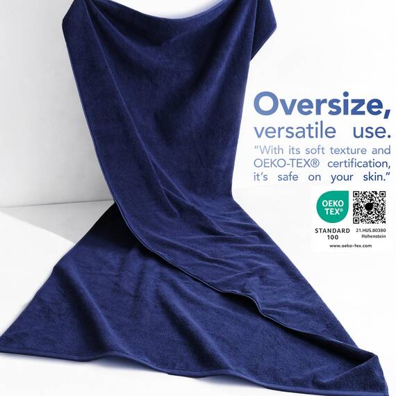 American Soft Linen Übergroßes Badetuch für Badezimmer, 100% Baumwolle, türkisches Jumbo-Badetuch für Erwachsene, 100% Baumwolle, 101,6 x 203,2 cm, Marineblau