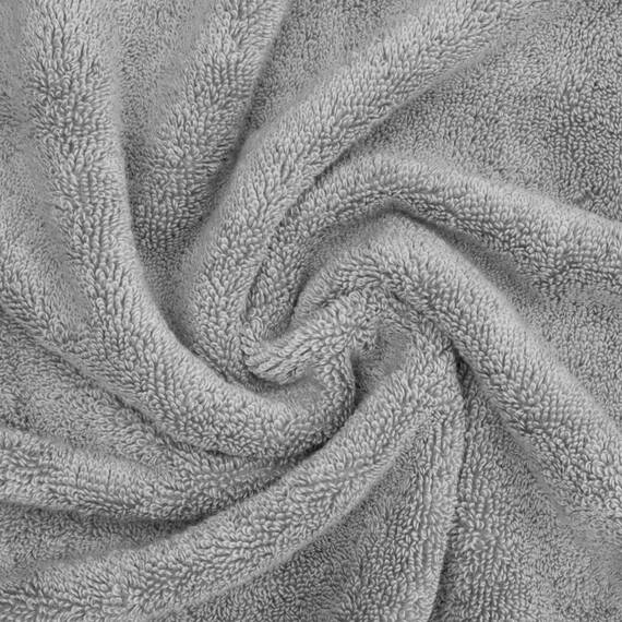 American Soft Linen Salem Waschlappen-Sets, 4-teilig, luxuriös, 600 g/m², 100 % Baumwolle, Waschlappen für Badezimmer, 33 x 33 cm, hochwertige Handtücher, Hellgrau