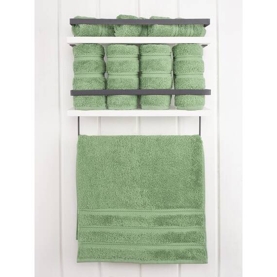 American Soft Linen Luxus-Handtücher für Badezimmer, 100% Baumwolle, türkisches 4-teiliges Handtuch-Set, 600 g/m², Handtücher für Küche, Salbeigrün