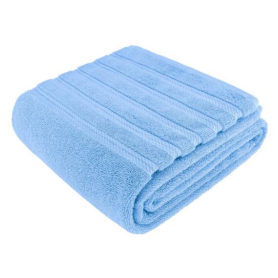 American Soft Linen Premium türkische echte Baumwolle, Luxus-Hotel-Qualität für maximale Weichheit und Saugfähigkeit Modern 35"x70" Jumbo Bath Towel Babyblau