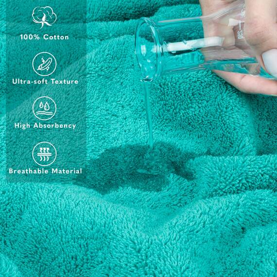 American Soft Linen Übergroßes Badetuch für Badezimmer, 100% Baumwolle, türkisches Jumbo-Badetuch für Erwachsene, 100% Baumwolle, 101,6 x 203,2 cm, Türkis