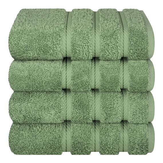 American Soft Linen Luxus-Handtücher für Badezimmer, 100% Baumwolle, türkisches 4-teiliges Handtuch-Set, 600 g/m², Handtücher für Küche, Salbeigrün