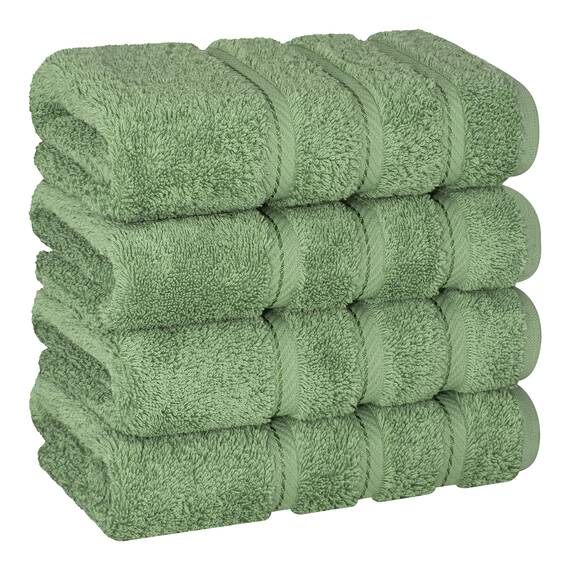 American Soft Linen Luxus-Handtücher für Badezimmer, 100% Baumwolle, türkisches 4-teiliges Handtuch-Set, 600 g/m², Handtücher für Küche, Salbeigrün